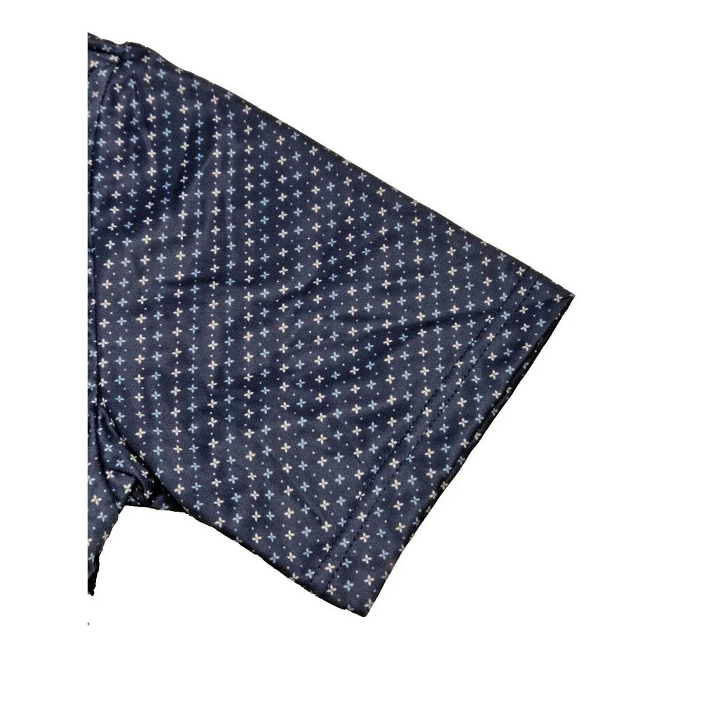 NWT Collars & Co. Men’s S Los Cabos Blue Star Dress Collar Polo Shirt Semi Sprea - Picture 6 of 9